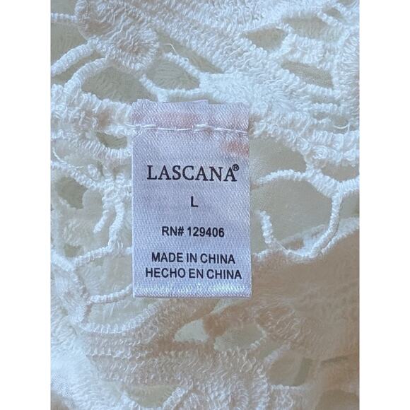 Lascana Tunic Top Large White Lace Crochet Hem Boho Coastal 1/2 Sleeve   
Beachy - Picture 10 of 12